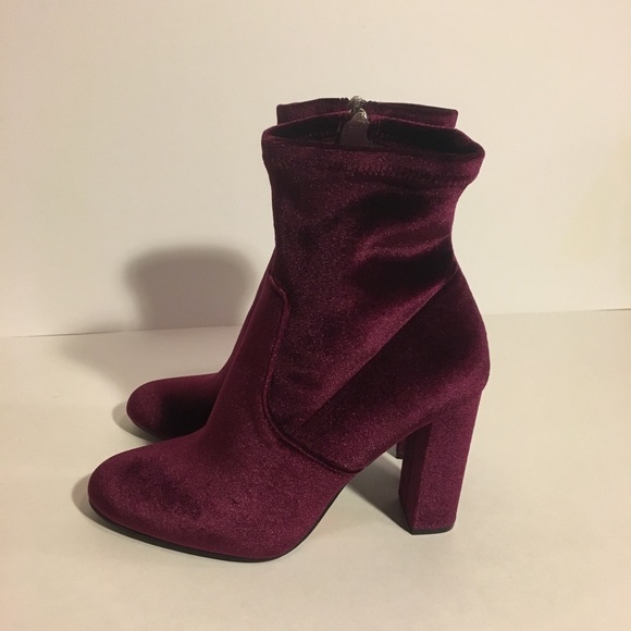 NWOT Steve Madden Edit Burgundy Ankle Boots - Picture 3 of 7